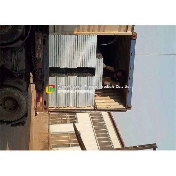 1m Width Drainage Steel Grating , Plain / Serrated Galvanized Platform Grating