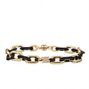 China Champagne Gold Plated Copper Jewelry Chain Magnetic Link Bracelet for Women on sale