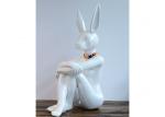  Painted Rabbit Man Outdoor Fiberglass Sculpture Fantasy Artwork Life Size Manufactures