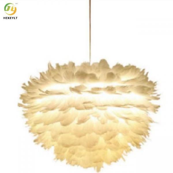 Quality Romantic Feather Creative E27 Modern Nordic Pendant Light For Children Room Decoration for sale