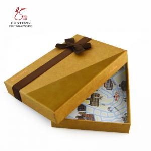  45mm Height Kraft Paper Chocolate Packaging Paper Box With Brown Ribbon Manufactures