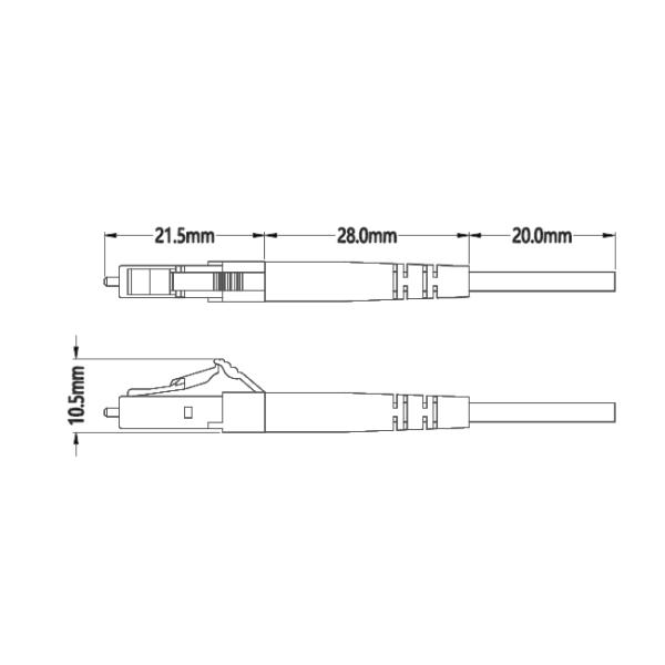 LC-LC Duplex Fiber Optic Patch Cord Multimode 50/125 3.0mm LSZH Aqua