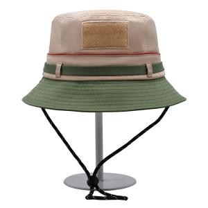 China Fashion Adjustable Rope Fishing Sun Hat Custom 100% Polyester Bucket Hat on sale