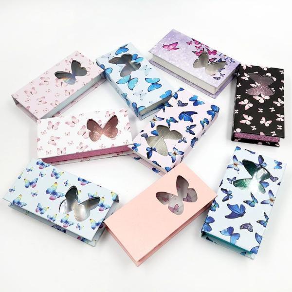 Customized Magnetic Cardboard Box False Nail Packaging Box With Window Book Shape