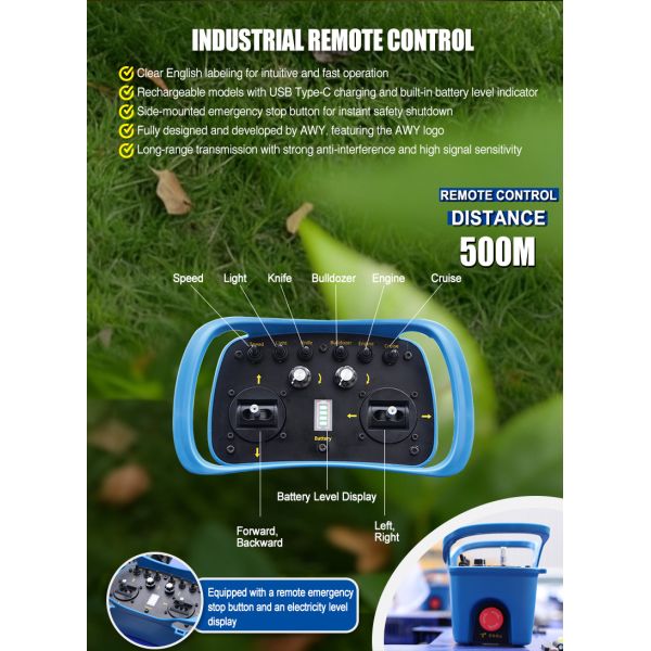 Durable Flail Mower for Efficient Vegetation Control, Adjustable Cutting Depth, User-Friendly Design, Safe to Operate