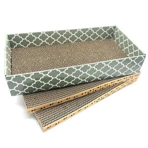 Cat Scratcher Cardboard Scratching Pads Scratch Lounge Bed with Catnip 3PCS