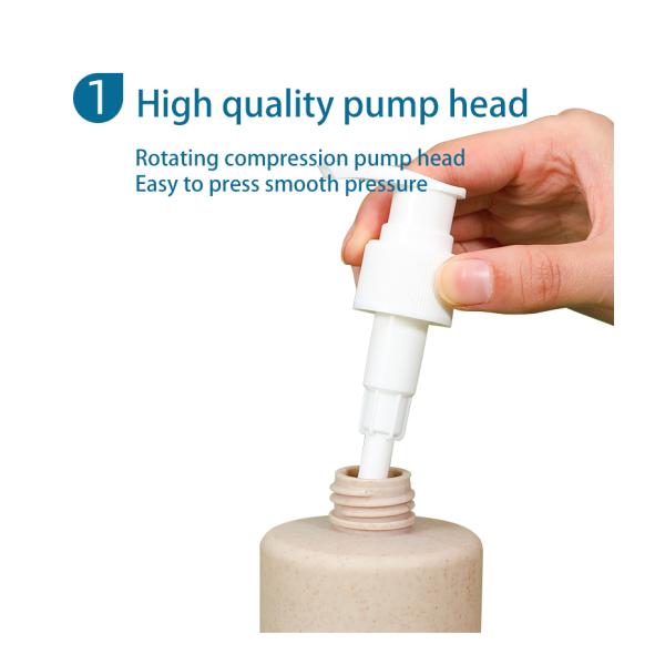 Wheat Straw Base Material Flip Top Cap Bottle for Customized Lotion Packaging