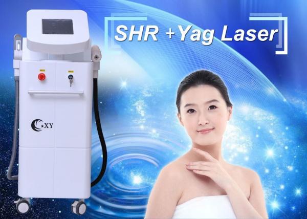 Quality Advanced SHR + ND yag laser hair and tattoo removal machine with Touch Screen for sale