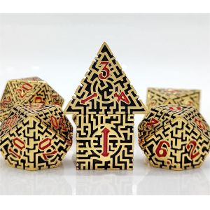 Solid Maze Multi -Faceted Metal Dice DND#RPG Dungeon And Long Crusu