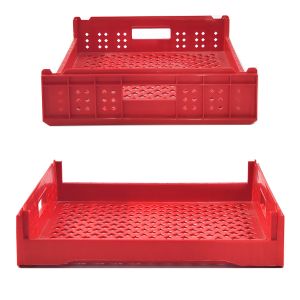 Stackable and Foldable Nestable Bread Crates Mesh Stacking Plastic Turnover