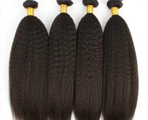  Virgin Indian Human Hair Bundles Coarse Kinky Straight Hair Extensions Manufactures