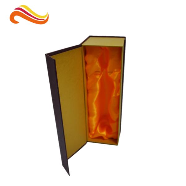 Black Flat Foldable Wine Bottle Packaging Box with UV Finish