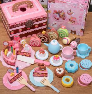  Early Education Plastic Kitchen Toy Imitation Cake Toy Wood Cutting And Watching Plastic Play Kitchen Manufactures