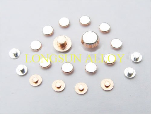 Flat Head Metal Contacts Copper Solid Rivets Tri - Metal For Microswitchs