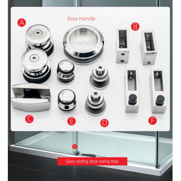 Silver Shower Sliding Door Fitting Set for Customized Bathroom Enclosure Hardware