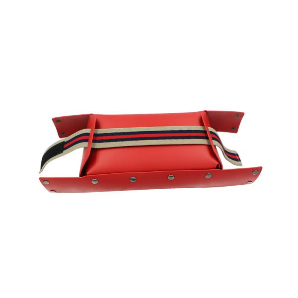 19.5*12*6cm Leather Tissue Box Cover Red Suede Multi Function