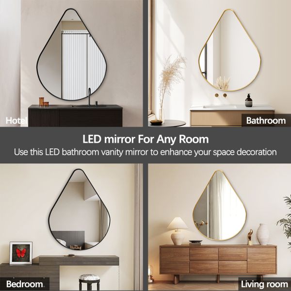 Arch Shape Metal Frame Wall Mirror Without Light , Decorative Full Length Wall Mirror