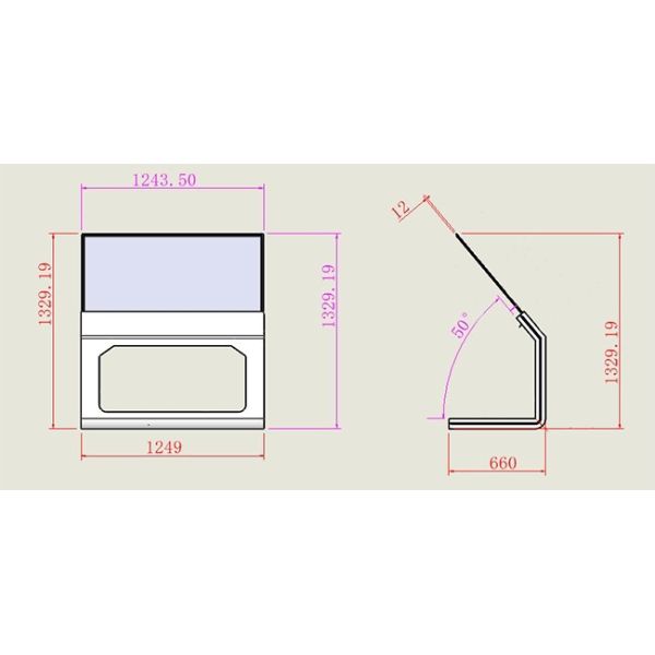 55-inch angled transparent oled touch screen with 43% transparency and 200,000:1 contrast for interactive exhibits
