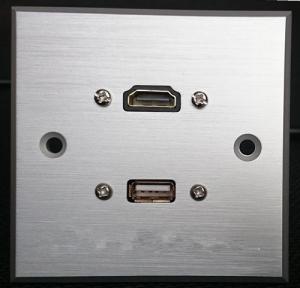  HDMI & USB Aluminum Alloy Wall Plate , Electrical Wall Socket For Hotel / Home Manufactures