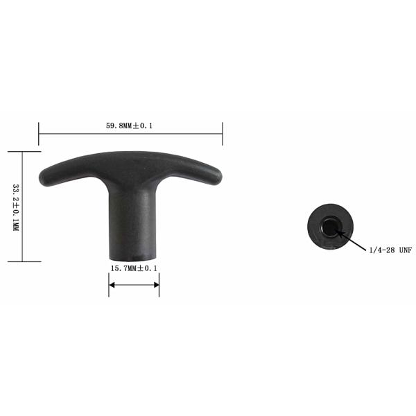 Black Non - Lock Control Cable Fittings / Flexible Push Pull Control Cables Head