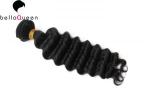 China Natural Black Deep Wave 6A Remy Hair Weft 100 Percent Human Hair Extensions For Girls on sale