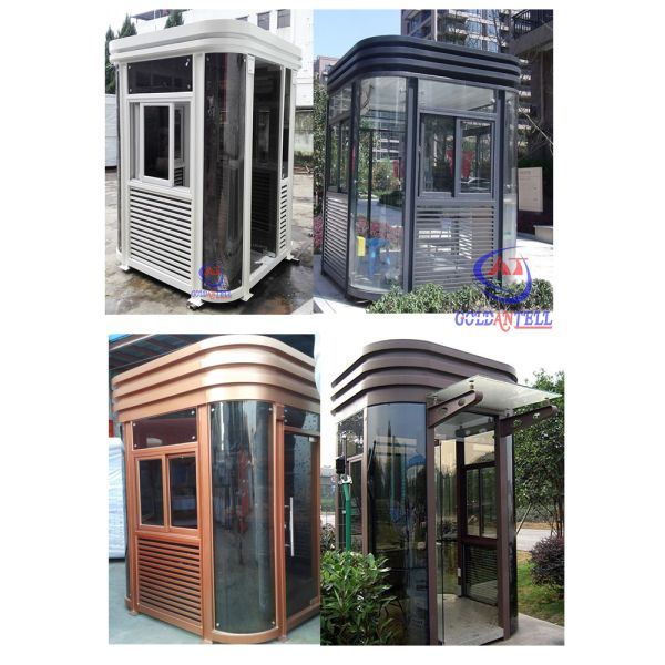 Solid Steel Prefabricated Security Guard Room Temporary Custom Logo