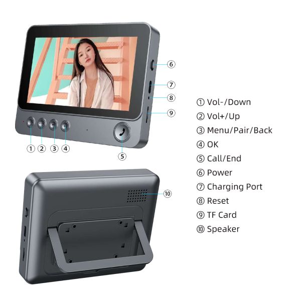 Smart Wireless Video No Wifi Doorbell Camera Intercom System 2.4G Private Protocol