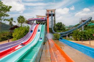 China Water Park Twist Aqua Drop Water Slide Fiberglass With A Launch Capsule Start on sale