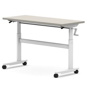 Modern Design Height-Adjustable Computer Desk with Wheels and Manual Lift Up