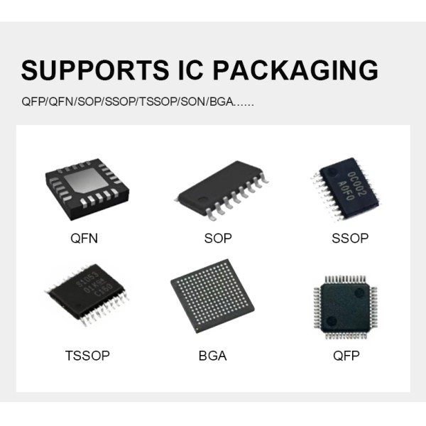 Compatible with Tubes, Trays, and Tapes—Flexible IC Programming KR42-2500-RUA 6-in-1 Operation Modes | 4 Stations ±0.03mm for QFP/QFN/SOP/SSOP