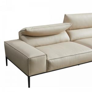  Elegant Half Leather Recliner Sofa Modern Corner Lounge 3 Seater Sofa Manufactures