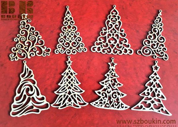 Quality Christmas Tree Ornaments, Set of 8 Christmas tree decoration, Christmas wooden trees for sale