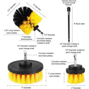 Drill Brush Set Power Scrubber Pad Sponge Kit with Extend Attachment