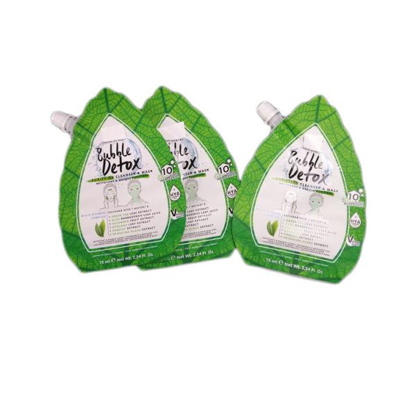 Quality Custom Printed Design Green Irregular Spout Pouch Packaging With Foil for sale