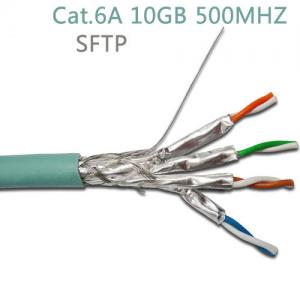 China 10GB 500MHZ CAT6A SFTP LSZH Solid BC Flexible Network Cable Double Shielded Category 6A Lan Cables on sale