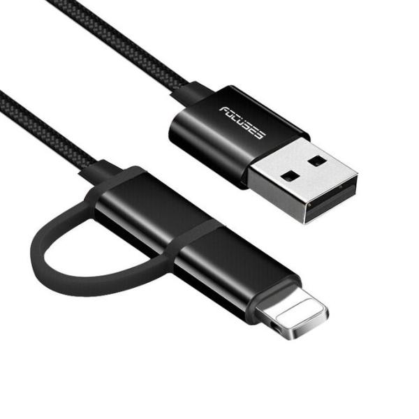 Data Transmission 6ft 10ft Multifunctional USB Cable Lightning Micro USB Cable FCC