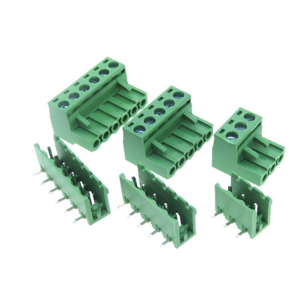 Quality 5.08mm Pitch PCB Plug-in Screw Terminal Blocks Plug + Right Angle Pin Header for sale