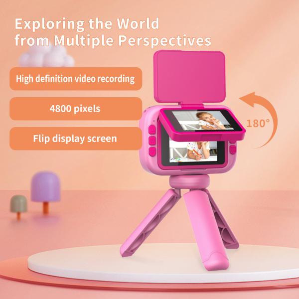 4800 Pixels Compact Childrens Waterproof Digital Camera 180 Degree Flip Display