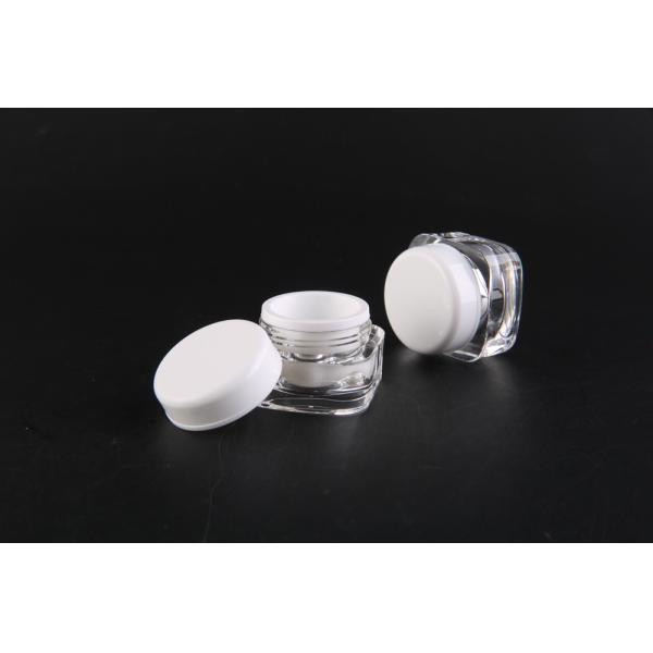 China Square Acrylic Empty Plastic Jars With Lids 5ml Double - Wall on sale China Square Acrylic Empty Plastic Jars With Lids 5ml Double - Wall on sale
