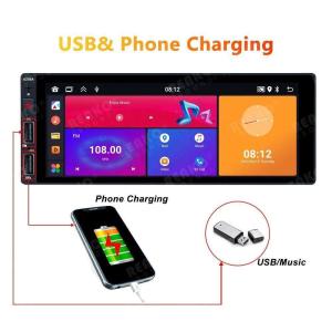 Bluetooth Function 1 Din Car Radio Audio Screen with FM Aux Input Receiver and