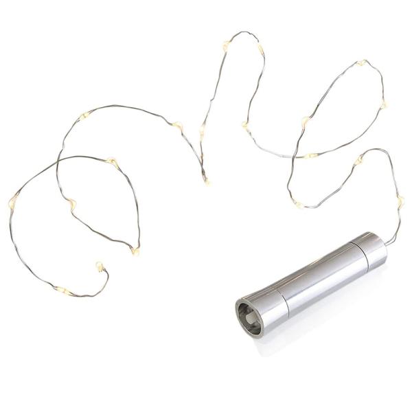 20LEDs String Lights Silver LED Wine Bottle Lights Battery Powered Cork Shape Glass Bottle Stopper Lamp Christmas Garlands Decor