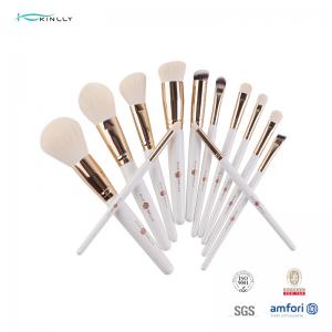  eco friendly 12pcs Gold Ferrule cosmetic brush set powder foundation Manufactures