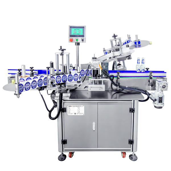 High Quality Win And Beer Bottle Label Applicator Machine Automatic Double Head Neck And Body Labeling Machine For Round Bottles