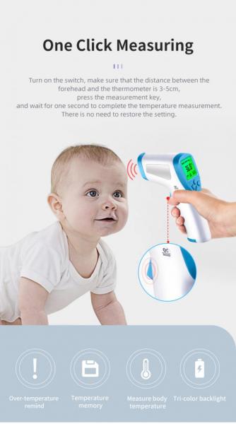 Fever Alarm Medical Infrared Forehead Thermometer CE ROHS FCC 0.2℃ Accuracy