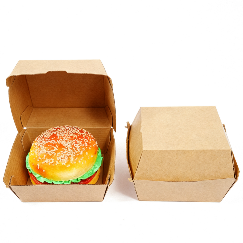 Eco-friendly and biodegradable corrugated cardboard packaging customized hamburger paper box