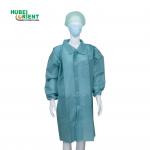 China Anti-Dust Disposable Protective PP/SMS/Microporous/Tyvek Lab Coat With Elastic Wrists for sale