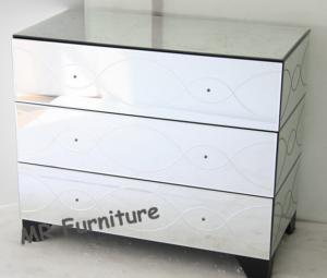  35 Inches Mirrored Nightstand And Dresser Set For Hotel / Home Bedroom Manufactures