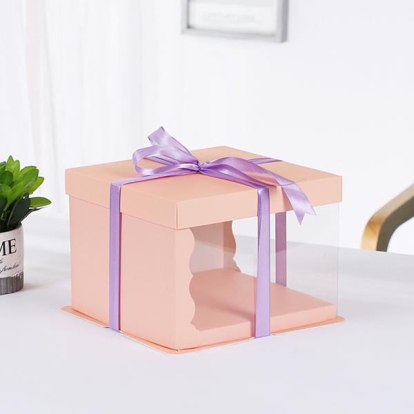 Quality Recycled Birthday Cake Gift Packaging Boxes With Transparent Window for sale