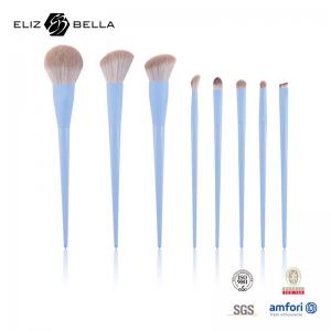 8pcs Makeup Brush Travel Kit For Powder Foundation Blush Eyeshadow Lip Eyebrow Cosmetic Brush Long Plastic Handle Manufactures