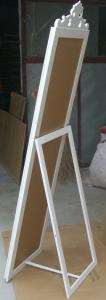  shinning white wood free-standing mirror Manufactures